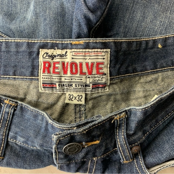Vintage Y2K Men Jeans Revolve Size 32 x 32 Pants Dark Wash Distressed Cotton - Picture 7 of 8